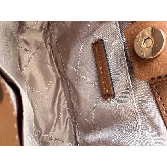 Michael Kors crossbody bag briley small logo messenger bag Luggage Multi - Picture 9 of 10